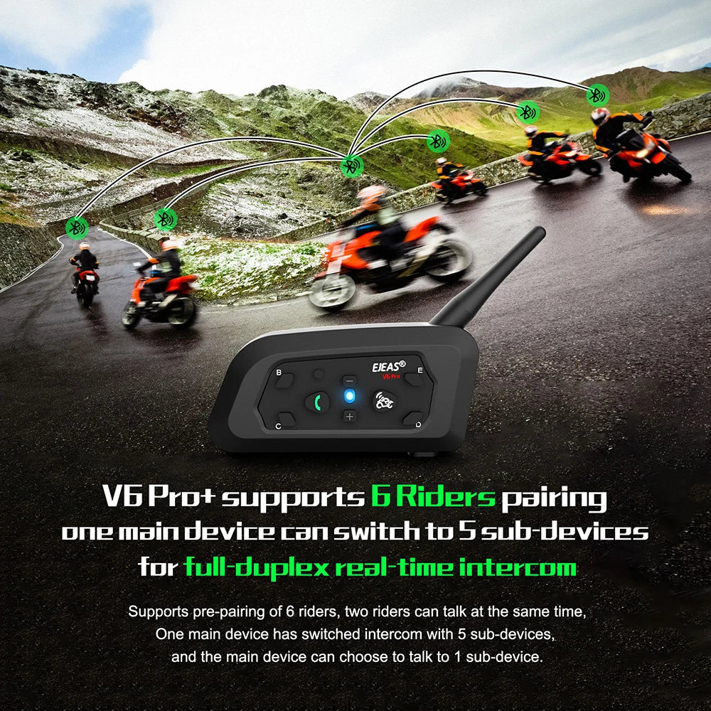Fones bluetooth para moto a prova d'água ip67, para capacete da motocicleta