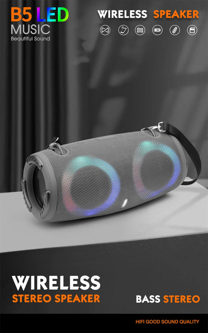 Alto-falante Bluetooth portátil à prova d&#39;água, alta potência, luz color