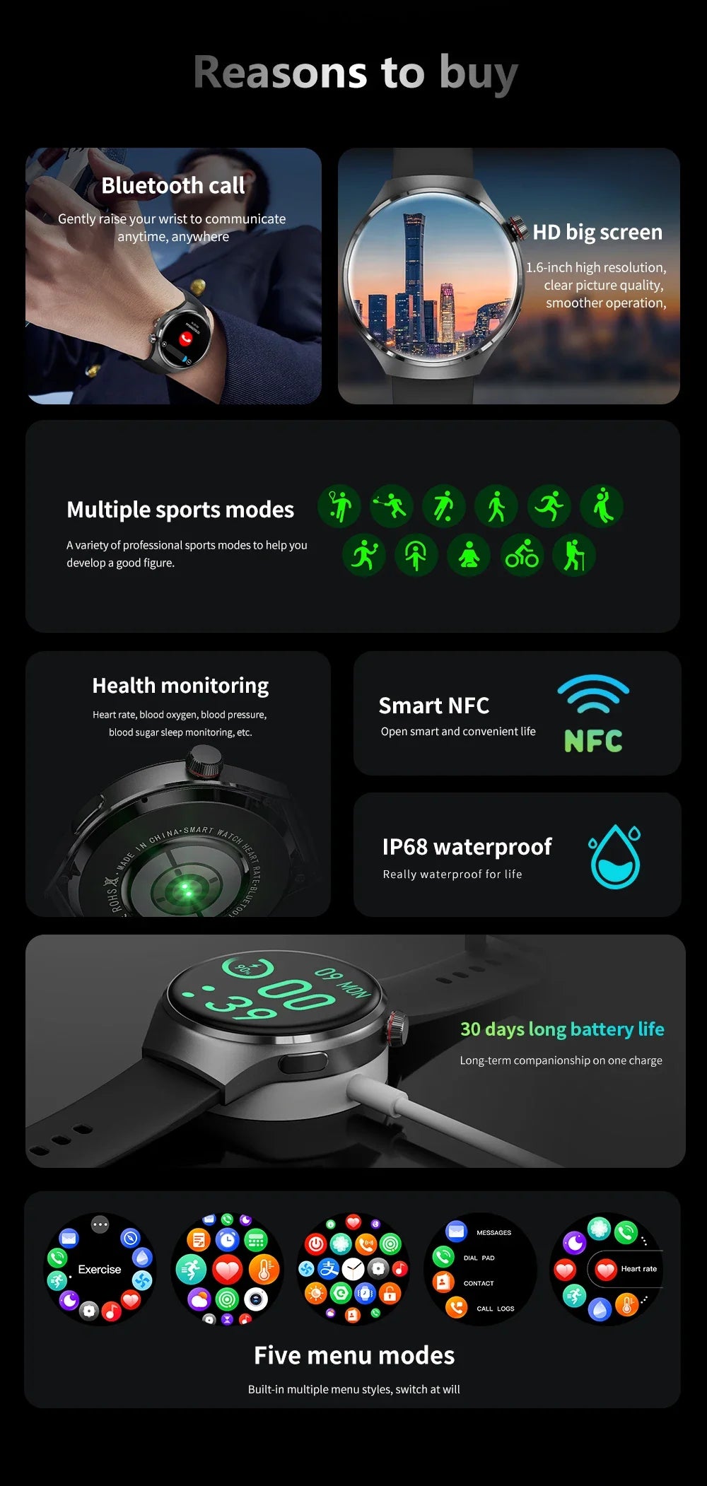 Huawei Watch 4 Pro Smartwatch para Homens, Tela HD, 360x360, Frequência Cardía