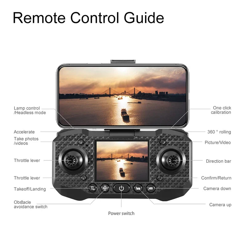 m6 drone 8k hd câmera dupla 5g wifi fpv motor sem escova evitar obstácu