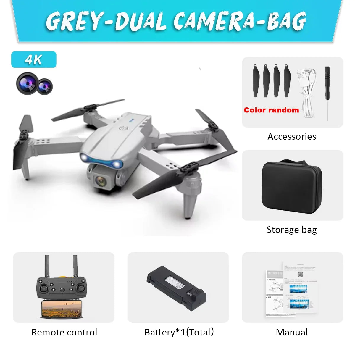 Drone e99pro grava em hd profissional 4k câmera dupla wifi fpv aeronave quadcop