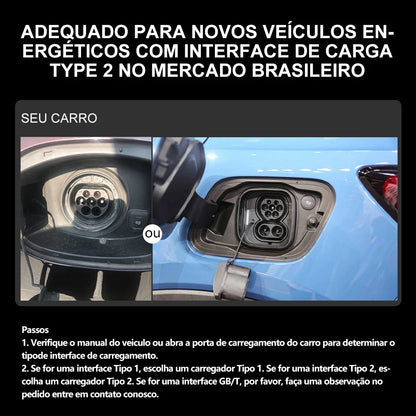 Carregador Carro Elétrico TAYSLA Tipo 2 7kW 32A Portátil EV Carregador 3.5kW
