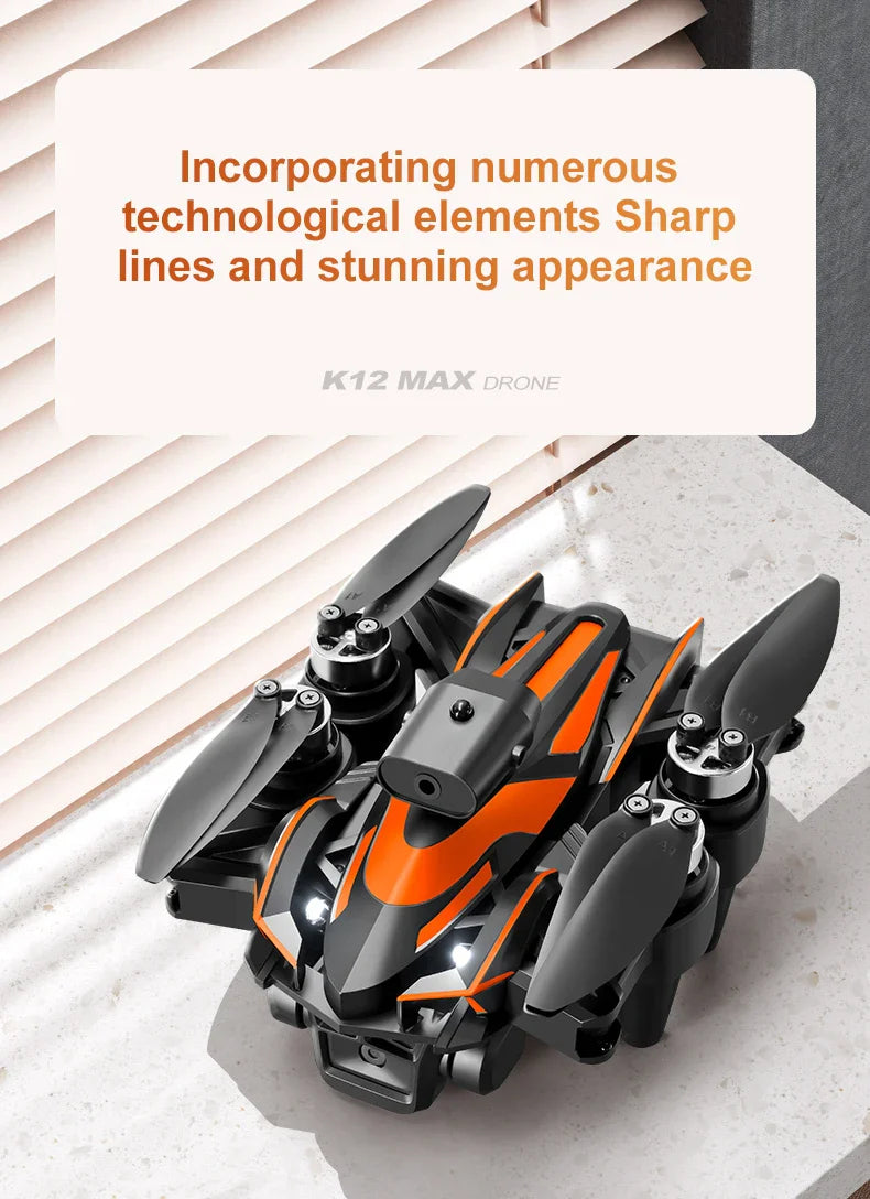 Novo k12max uav com controle de tela 5g 8k hd câmera sem escova drone fluxo óp