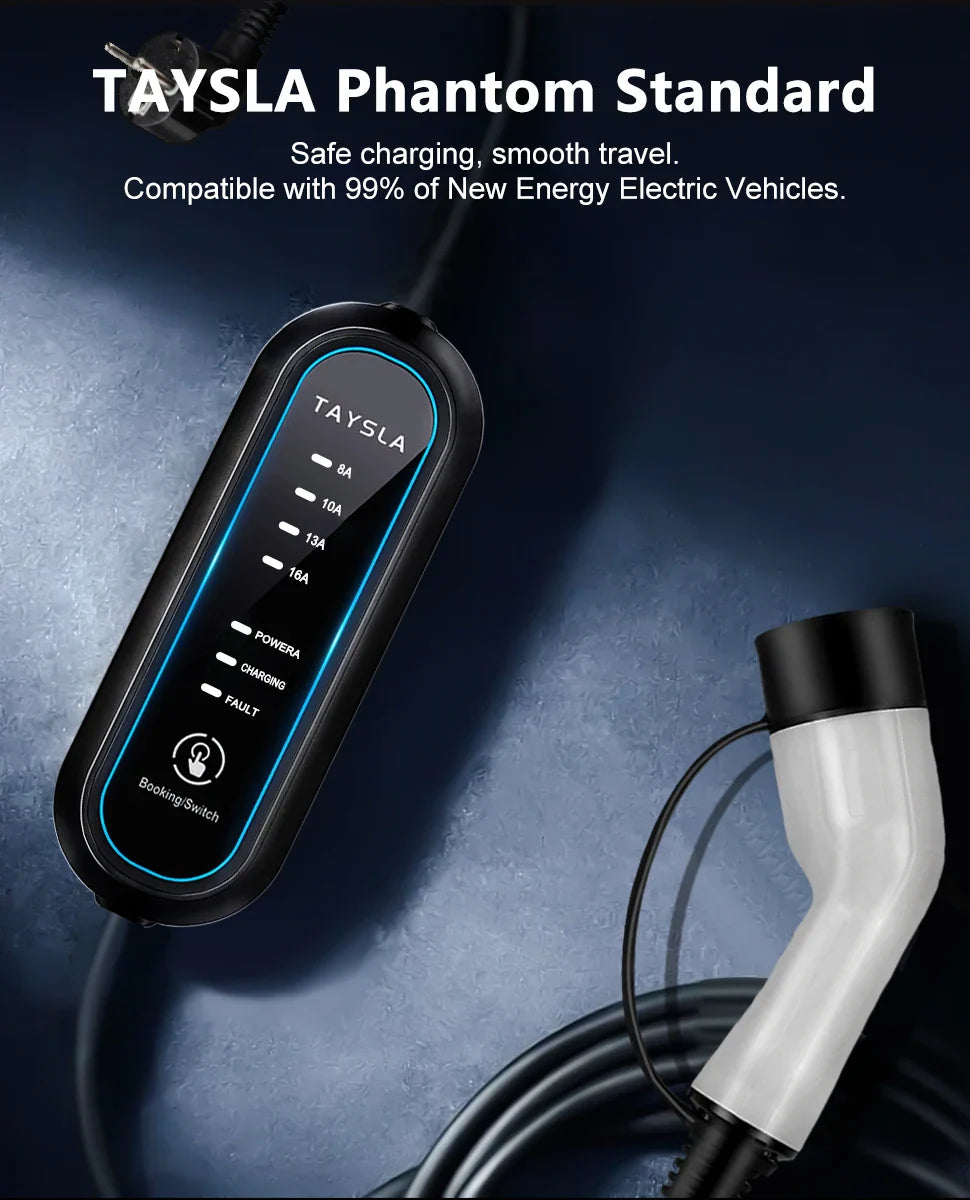 Carregador Carro Elétrico TAYSLA Tipo 2 7kW 32A Portátil EV Carregador 3.5kW