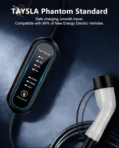Carregador Carro Elétrico TAYSLA Tipo 2 7kW 32A Portátil EV Carregador 3.5kW