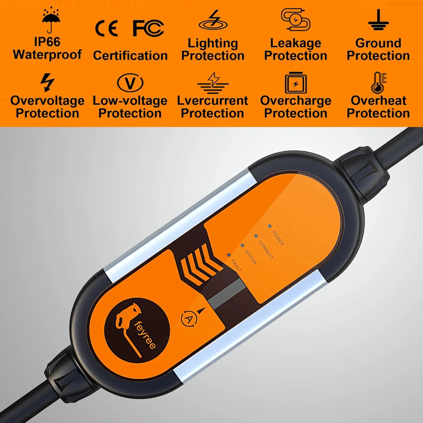 Feyree 32A Carregador Portátil com capacidade de 11KW