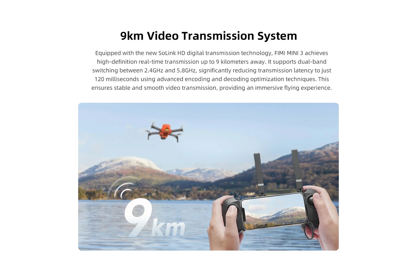 Fimi mini 3 2024 novo drone 4k 60fps ai super night video 9km faixa 3 eixos card