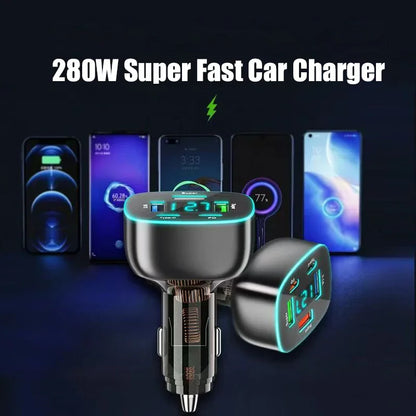 Adaptador de Carregador de Carro USB C Super Rápido com Display de Voltagem, PD