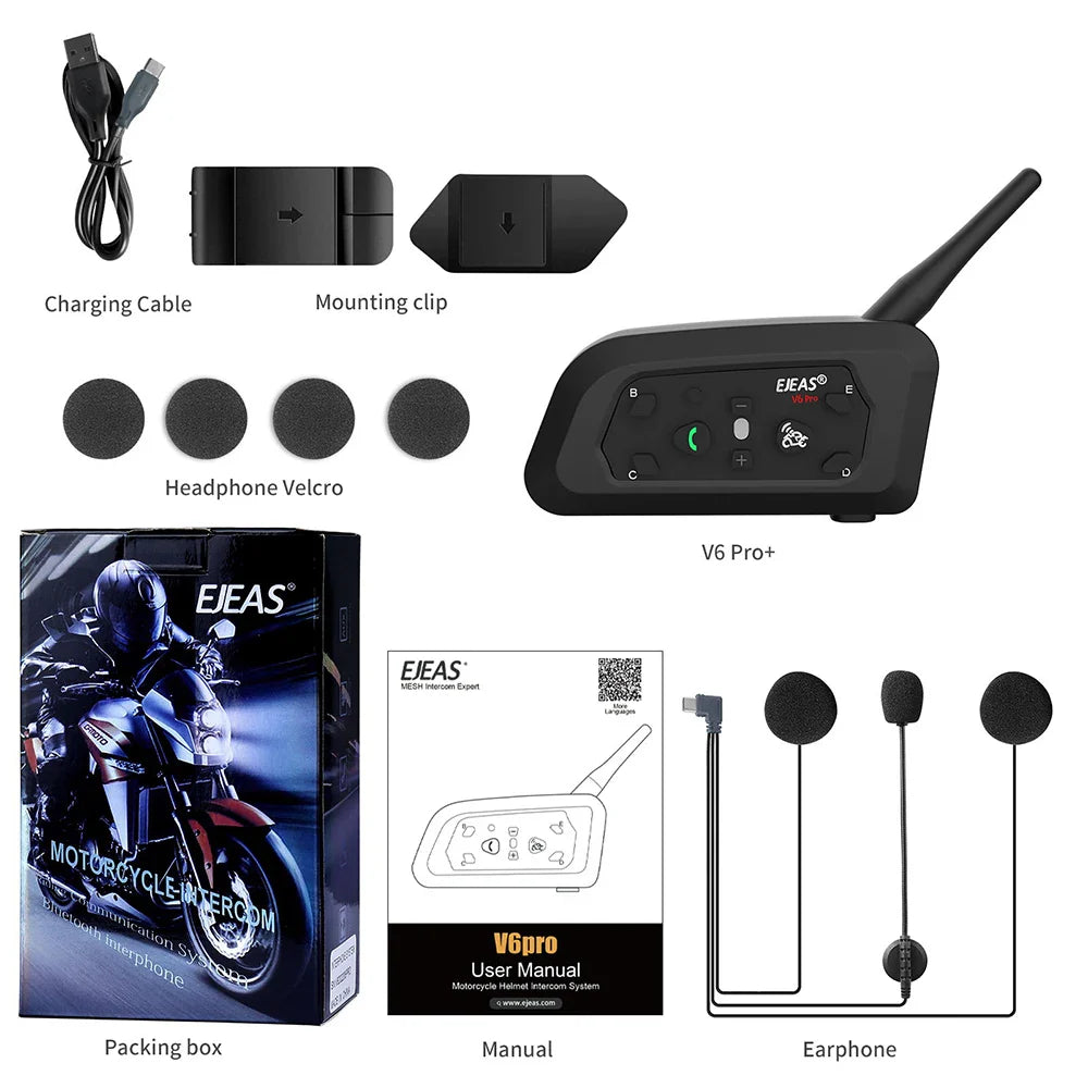 Fones bluetooth para moto a prova d'água ip67, para capacete da motocicleta