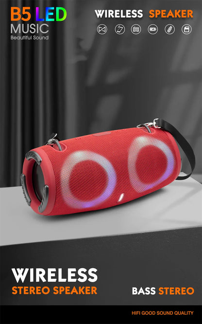 Alto-falante Bluetooth portátil à prova d&#39;água, alta potência, luz color