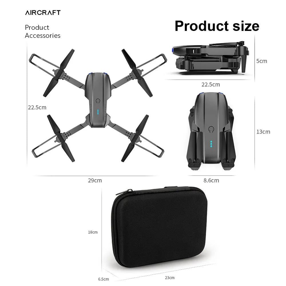 Drone e99pro grava em hd profissional 4k câmera dupla wifi fpv aeronave quadcop