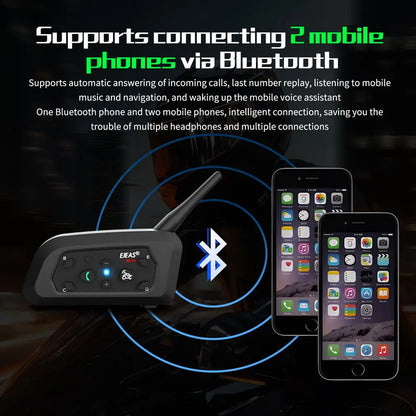Fones bluetooth para moto a prova d'água ip67, para capacete da motocicleta