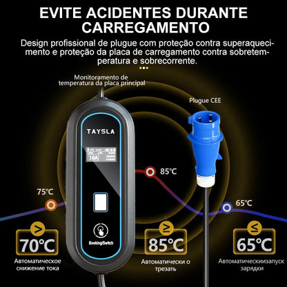 Carregador Carro Elétrico TAYSLA Tipo 2 7kW 32A Portátil EV Carregador 3.5kW