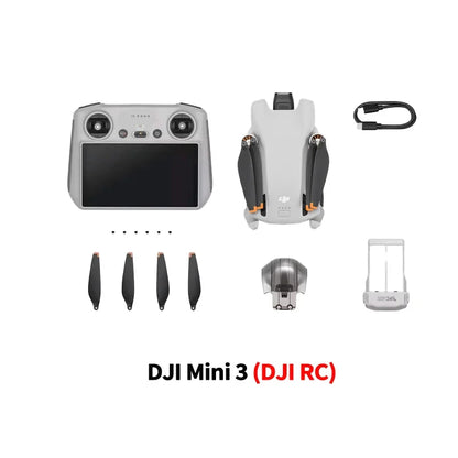 DJI Mini 3 Drone com RC ou RC-N1/Fair More Combo 4K HDR Video Drone Navio de tra