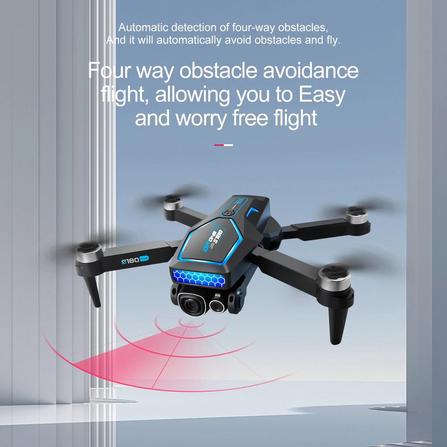 Novo drone s180 8k câmera hd, motor sem escova, posicionamento de fluxo óptico