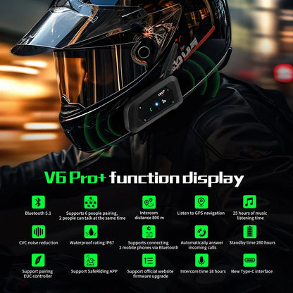 Fones bluetooth para moto a prova d'água ip67, para capacete da motocicleta