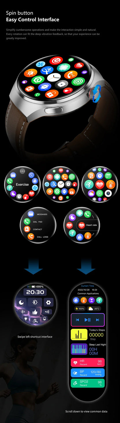Huawei Watch 4 Pro Smartwatch para Homens, Tela HD, 360x360, Frequência Cardía