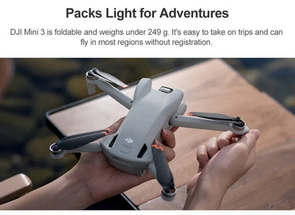 DJI Mini 3 Drone com RC ou RC-N1/Fair More Combo 4K HDR Video Drone Navio de tra