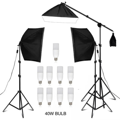 Kit de iluminação SH-Photography Softbox, equipamento Soft Box, quatro lâmpad