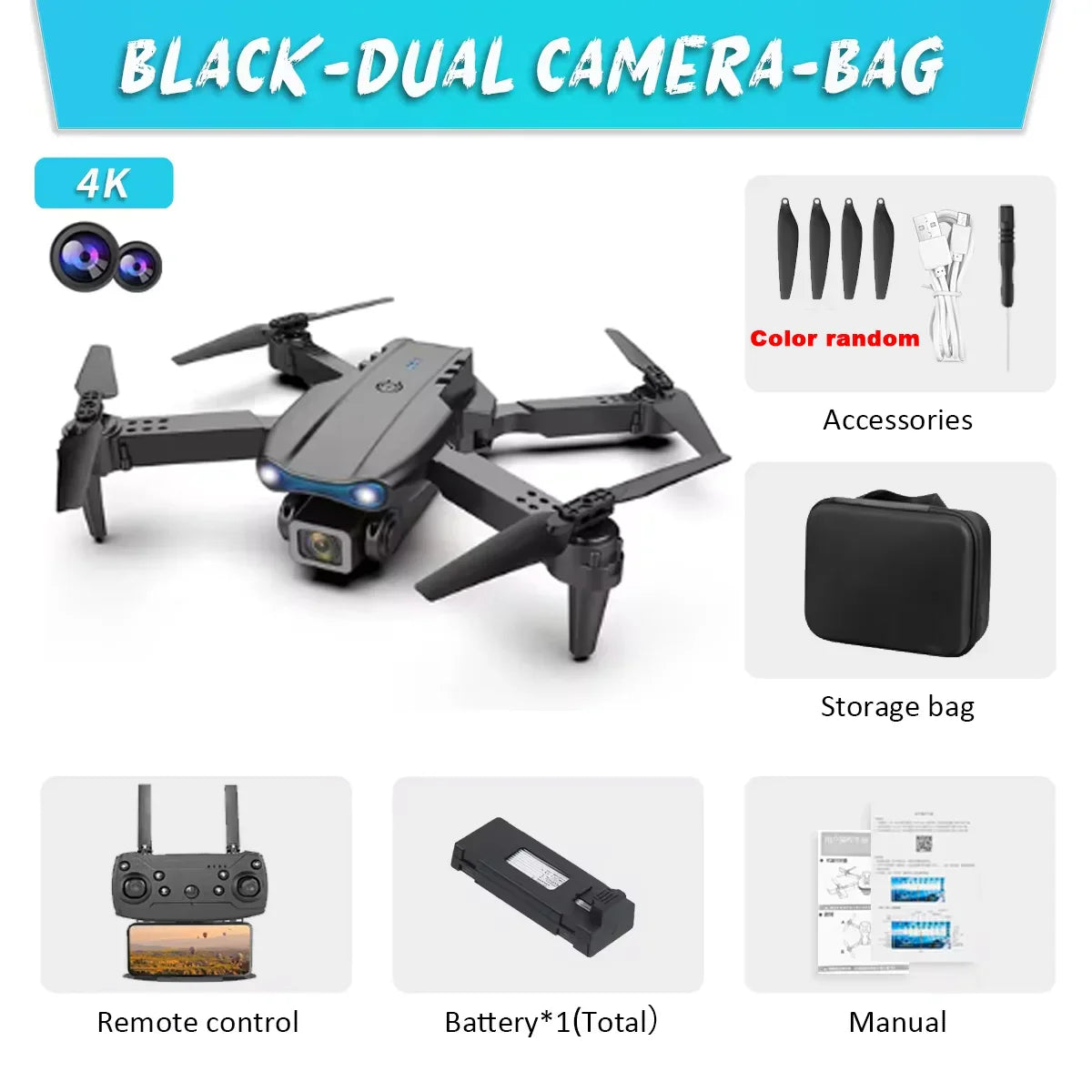 Drone e99pro grava em hd profissional 4k câmera dupla wifi fpv aeronave quadcop