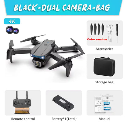 Drone e99pro grava em hd profissional 4k câmera dupla wifi fpv aeronave quadcop