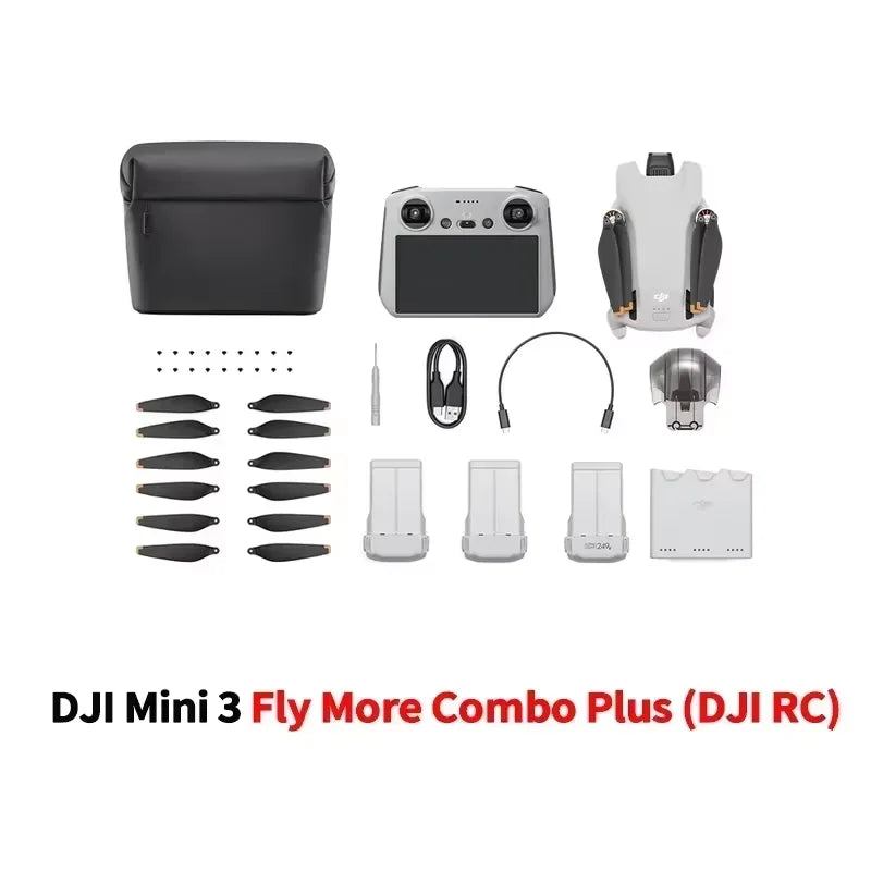 DJI Mini 3 Drone com RC ou RC-N1/Fair More Combo 4K HDR Video Drone Navio de tra