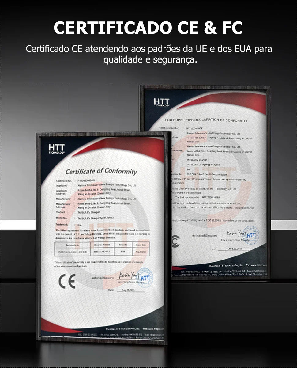 Carregador Carro Elétrico TAYSLA Tipo 2 7kW 32A Portátil EV Carregador 3.5kW