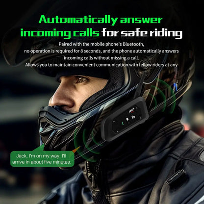 Fones bluetooth para moto a prova d'água ip67, para capacete da motocicleta