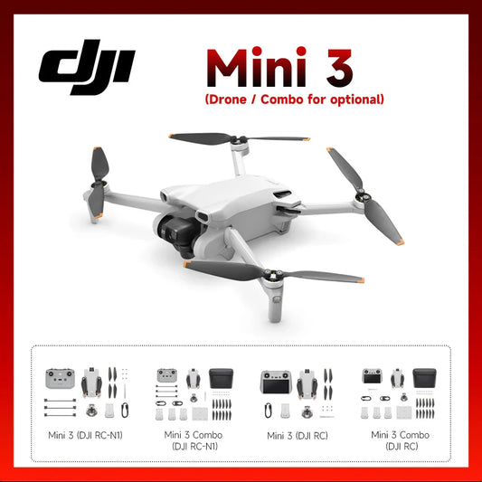 DJI Mini 3 Drone com RC ou RC-N1/Fair More Combo 4K HDR Video Drone Navio de tra