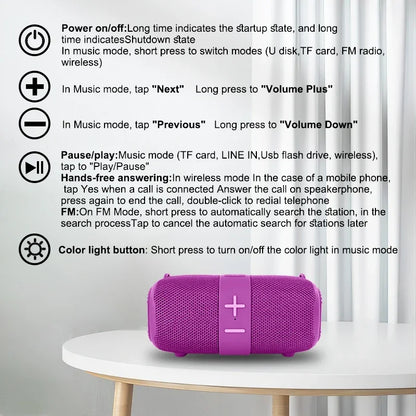Caixa de som T&amp;G TG667 Crossbody LED Light Portátil Bluetooth Speaker Outdoor Pequeno e