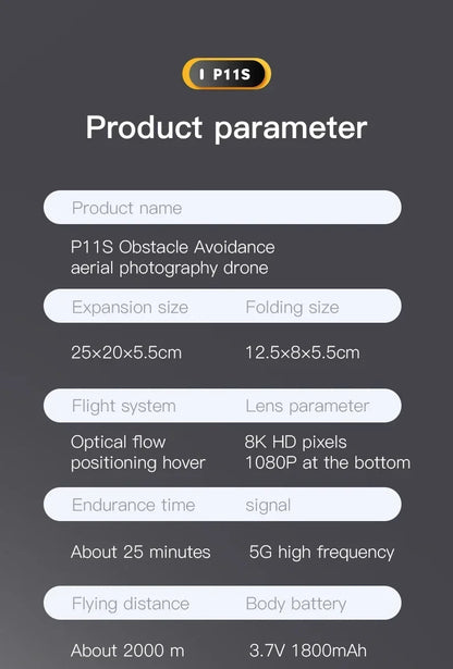 Xiaomi-P11 Max Drone profissional, HD, 8K, 5G, GPS, fotografia aérea, câmera d