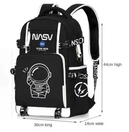 Mochila Escolar Impermeável Nasa- Brilha no Escuro