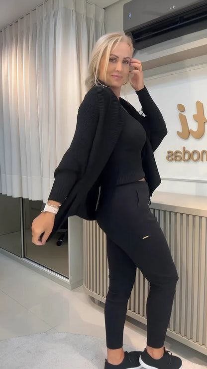 (Compre 1 e Leve 2) - Conjunto Sophia – Casaco + Cropped e Calça