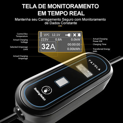 Carregador Carro Elétrico TAYSLA Tipo 2 7kW 32A Portátil EV Carregador 3.5kW