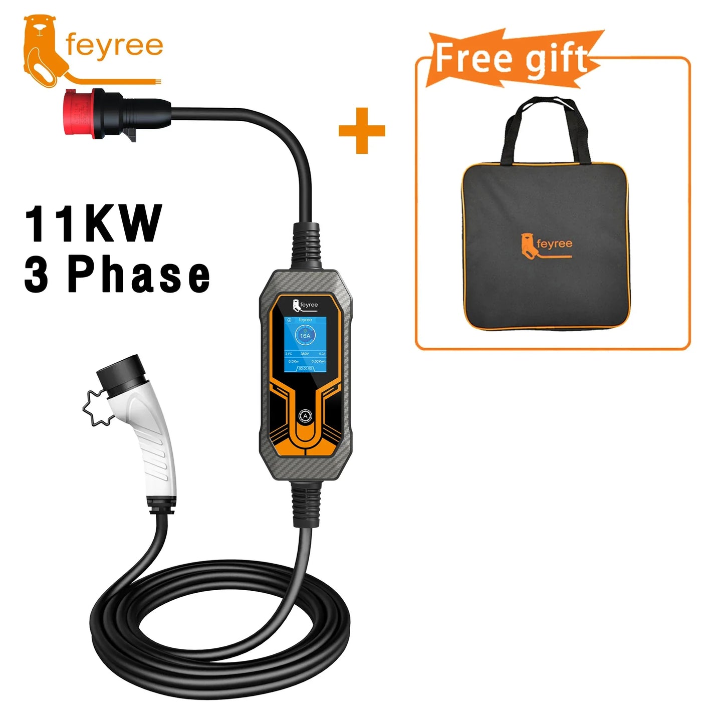 Feyree 32A Carregador Portátil com capacidade de 11KW