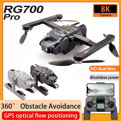 Novo rg700 pro gps drone 8k profissional hd câmera dupla 5g wifi evitar obstác
