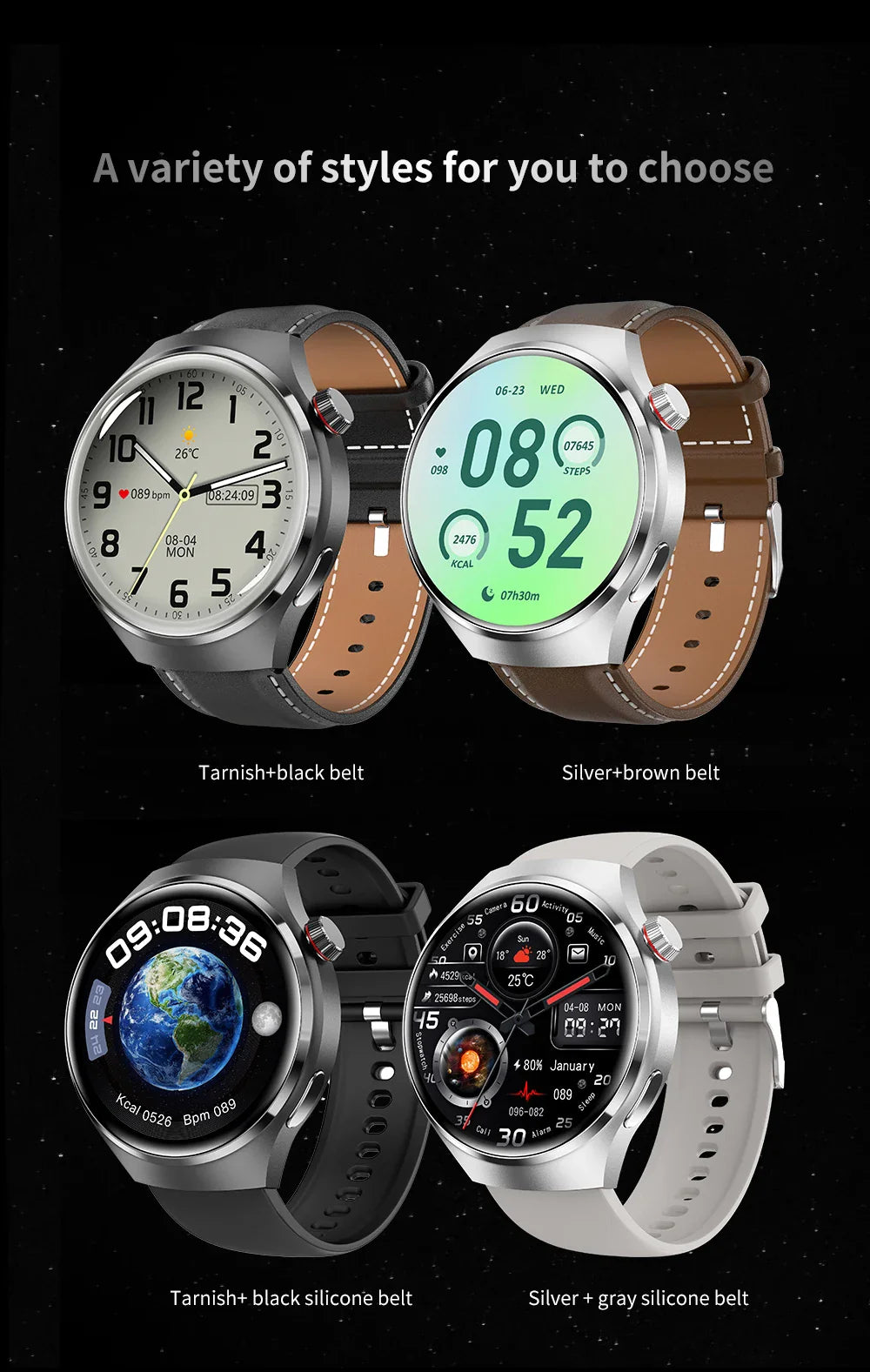Huawei Watch 4 Pro Smartwatch para Homens, Tela HD, 360x360, Frequência Cardía