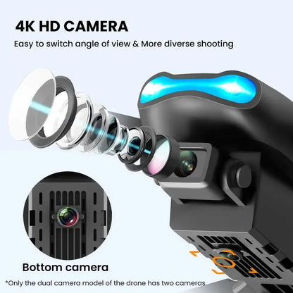Drone e99pro grava em hd profissional 4k câmera dupla wifi fpv aeronave quadcop
