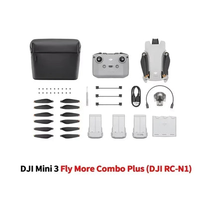DJI Mini 3 Drone com RC ou RC-N1/Fair More Combo 4K HDR Video Drone Navio de tra