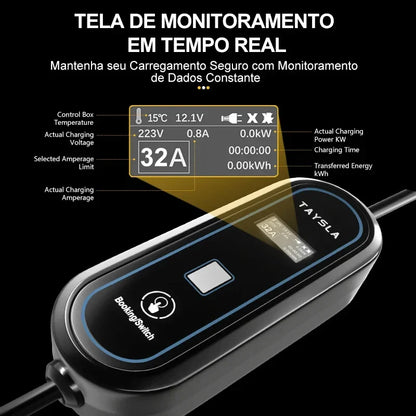 Carregador Carro Elétrico TAYSLA Tipo 2 7kW 32A Portátil EV Carregador 3.5kW
