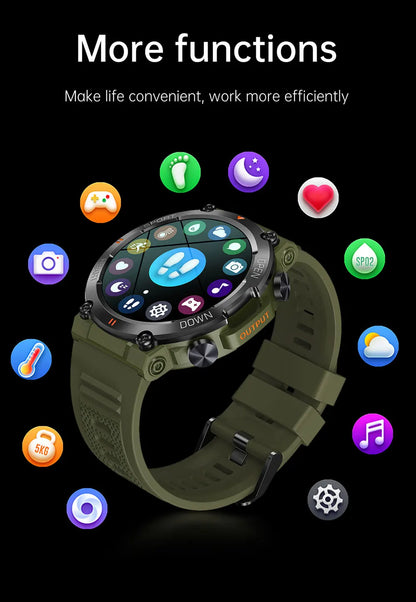 MEVADEN-Relógio Inteligente Esportivo Masculino, Chamada Bluetooth, Rastreador