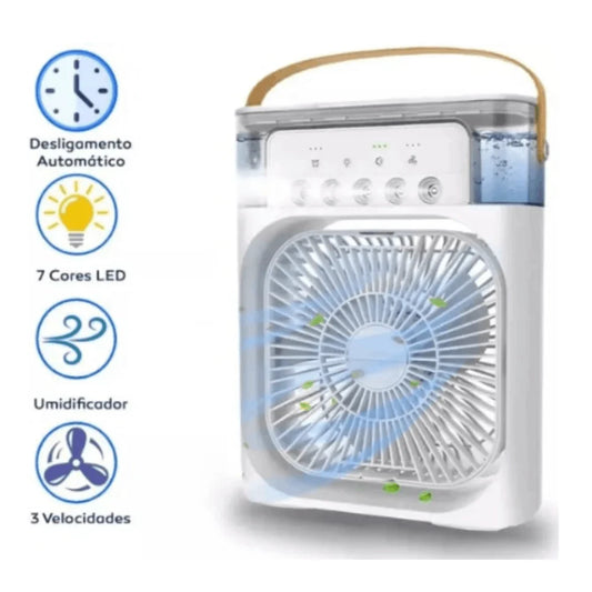 Umidificador de Ar Climatizador Ventilador Portátil