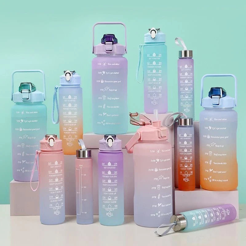 KIT 3 GARRAFAS Motivacionais (2000ml de Água com Adesivos 3D Motivacional)