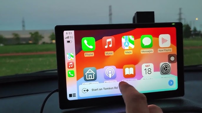 Multimídia Portátil 7" compatível com iPhone (CarPlay)/Android (Plug and Play)